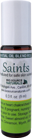 Saints Essential Oil Blend Roll-On - 0.3 fl oz (9 ml) Amber Glass Roll-On Bottle with Stainless Steel Roller Ball and Cap