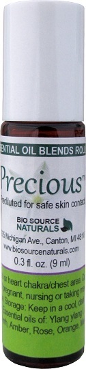 Precious Essential Oil Blend Roll-On - 0.3 fl oz (9 ml) Amber Glass Roll-On Bottle with Stainless Steel Roller Ball and Cap