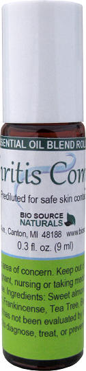 Arthritis Comfort Essential Oil Blend Roll-On - 0.3 fl oz (9 ml) Amber Glass Roll-On Bottle with Stainless Steel Roller Ball and Cap