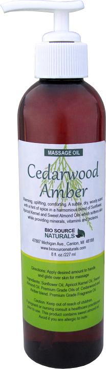 Cedarwood Amber Massage Oil 8 fl oz (227 ml)