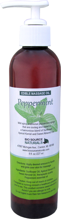 Peppermint (Lickable, Kissable) Edible Massage Oil 8 fl oz (227 ml)