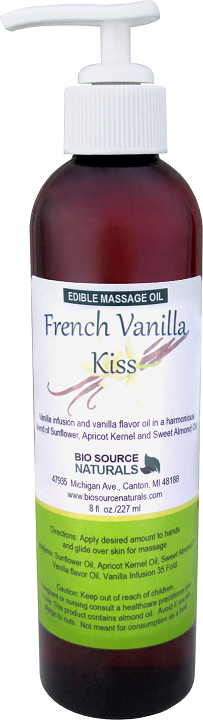 ​Edible (Lickable, Kissable) French Vanilla Kiss Massage Oil 8 fl oz (227 ml)