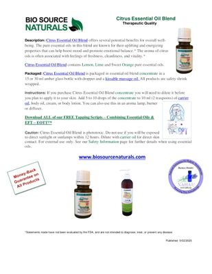 Citrus Essential Oil Blend Product Bulletin