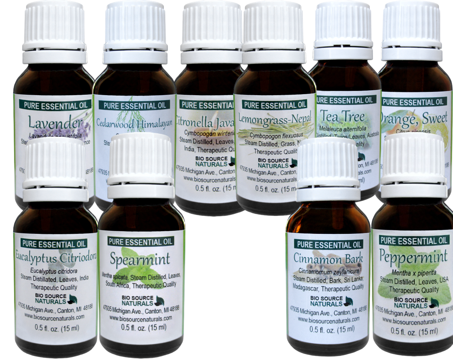 10 Pure Essential Oils to Help Repel Insects - Specially Priced Set (10) 15 ml Bottles - Plus! Free Download 10 Essential Oil Recipes for Gardening