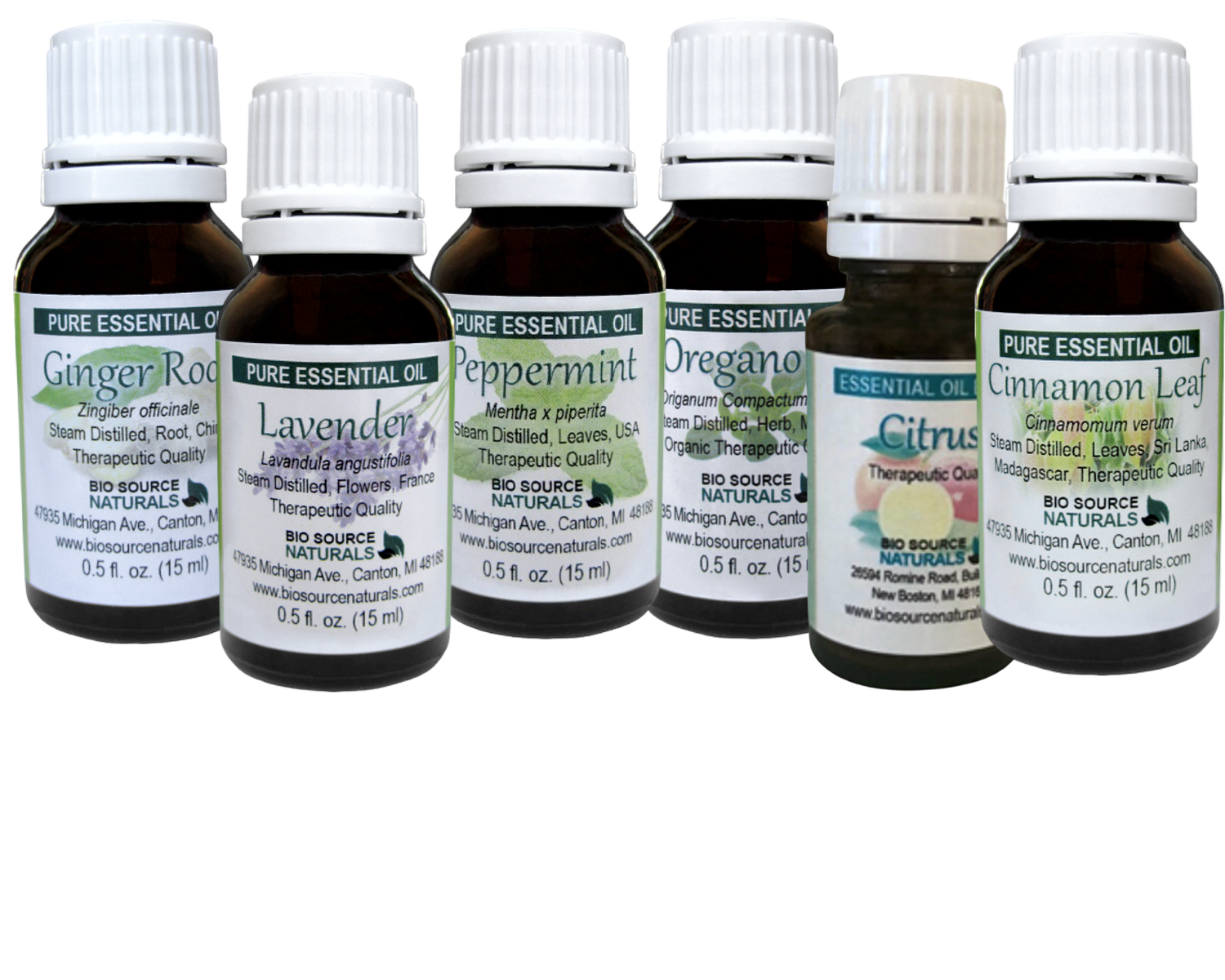 Diffuser Specialty Package for Set of 8 Essential Oils (15 ml/ 0.5 oz) Bottles