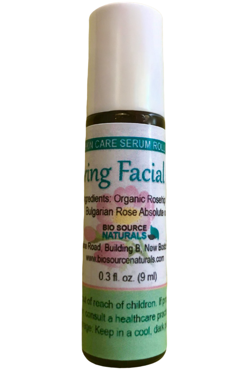 Restoring Facial Serum Roll-On - 0.3 fl oz (9 ml) Amber Glass Roll-On Bottle with Stainless Steel Roller Ball and Cap