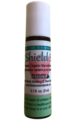 Skin Shield Skin Care Serum Roll-On - 0.3 fl oz (9 ml) Amber Glass Roll-On Bottle with Stainless Steel Roller Ball and Cap