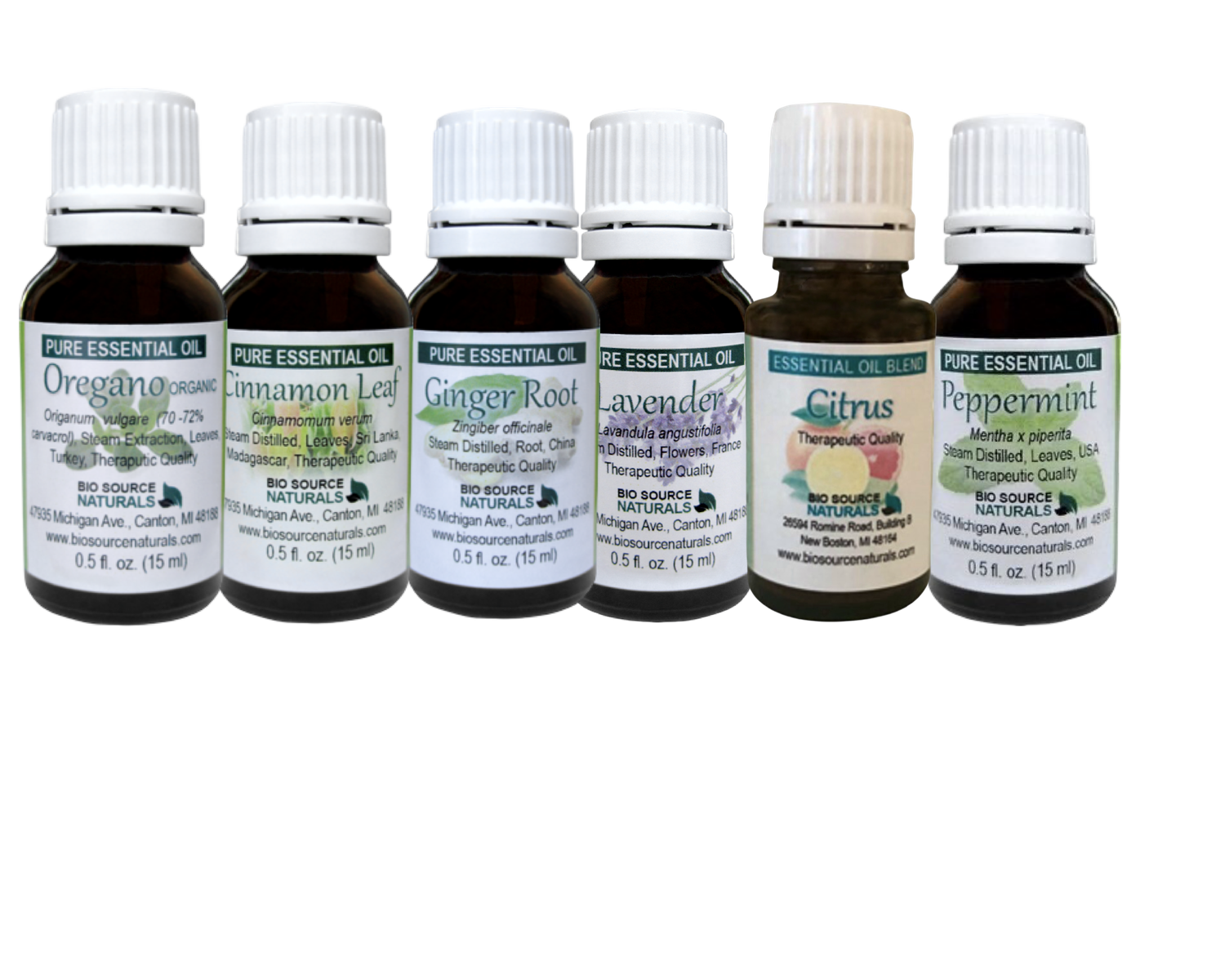 Best Pure Essential Oils to Diffuse Collection - Set of 6 (0.5 oz (15ml) Bottles)