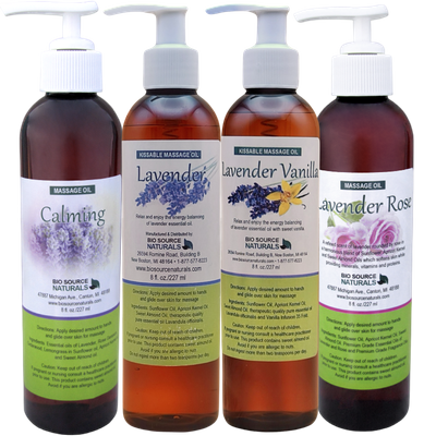 Lavender Massage Oil Collection 8 fl oz (227 ml) (4 Pack)