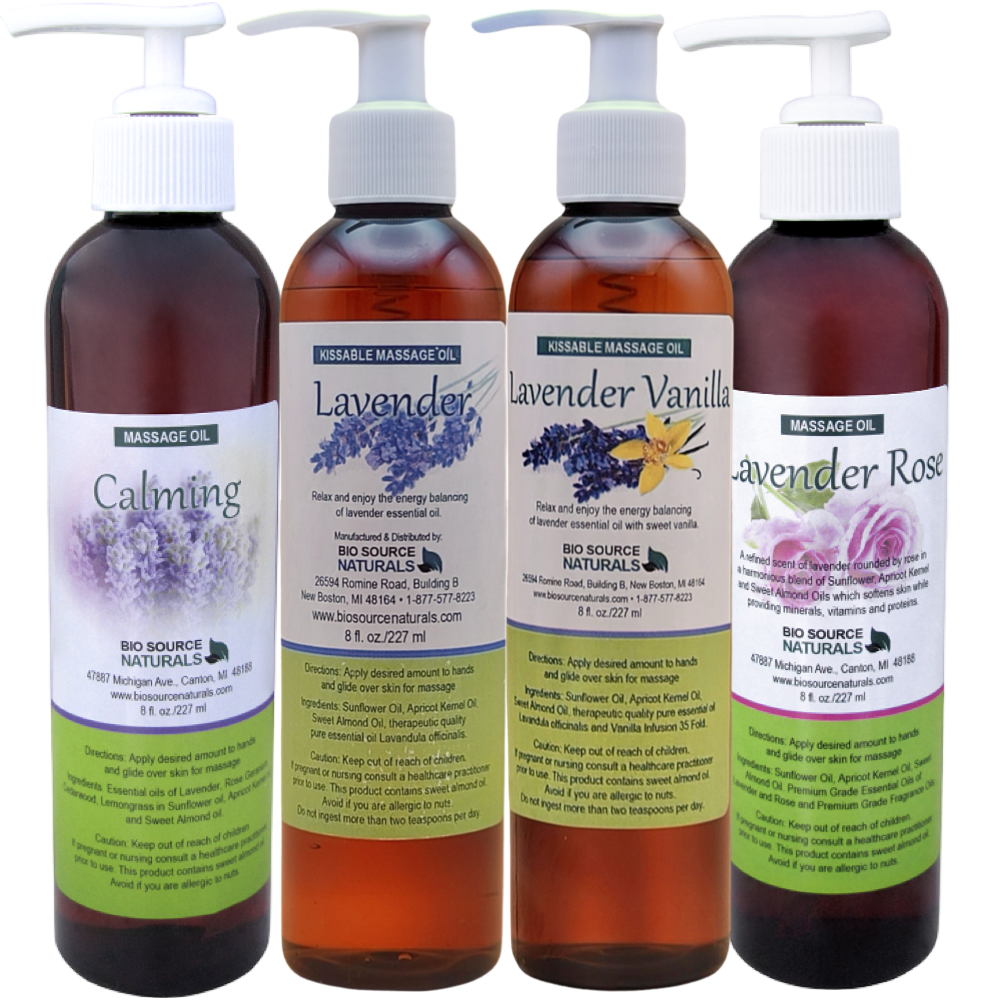 Lavender Massage Oil Collection 8 fl oz (227 ml) (4 Pack)