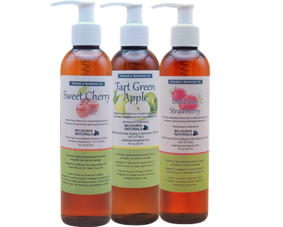 Fruity Kissable Massage Oil Collection 8 fl oz (227 ml)  3 Pack