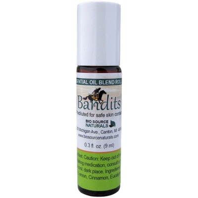 Bandits Essential Oil Blend (Thieves Type) Roll-On - 0.3 fl oz (9 ml) Amber Glass Roll-On Bottle with Stainless Steel Roller Ball and Cap