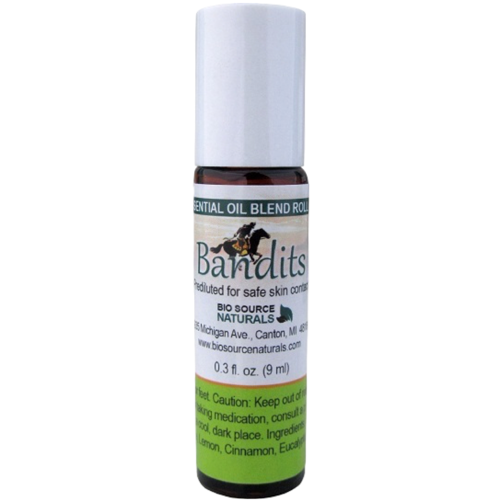 Bandits Essential Oil Blend (Thieves Type) Roll-On - 0.3 fl oz (9 ml) Amber Glass Roll-On Bottle with Stainless Steel Roller Ball and Cap