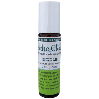 Breathe Clearly Essential Oil Blend Roll-On - 0.3 fl oz (9 ml) Amber Glass Roll-On Bottle with Stainless Steel Roller Ball and Cap