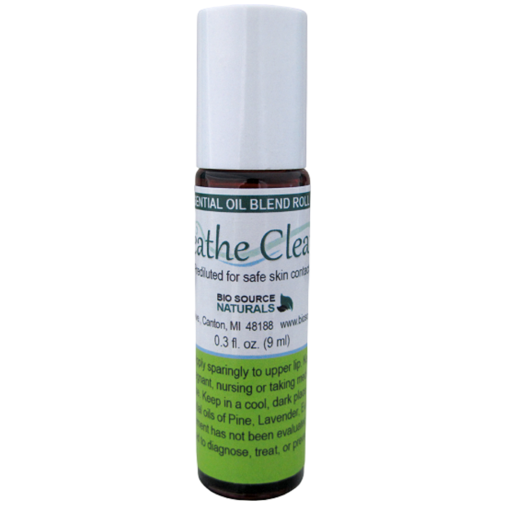Breathe Clearly Essential Oil Blend Roll-On - 0.3 fl oz (9 ml) Amber Glass Roll-On Bottle with Stainless Steel Roller Ball and Cap