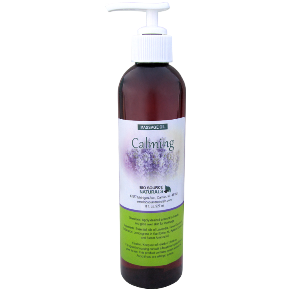 Calming  Massage Oil with Lavender, Rose Geranium, Cedarwood, Lemongrass