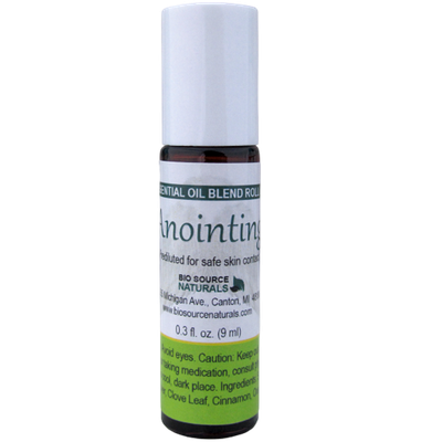 Anointing Essential Oil Blend Roll-On -0.3 fl oz (9 ml) Amber Glass Roll-On Bottle w/ Stainless Steel Roller Ball and Cap w/ 8 ALL-NEW EFT Tapping, Affirmations, Journal Prompts for Spiritual Healing