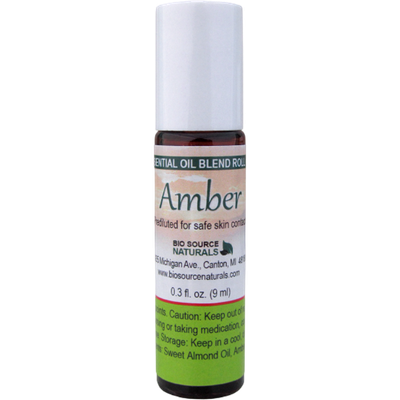 Amber Resin Oil Roll-On - 0.3 fl oz (9 ml) Amber Glass Roll-On Bottle with Stainless Steel Roller Ball and Cap and Free Affirmation Digital Card