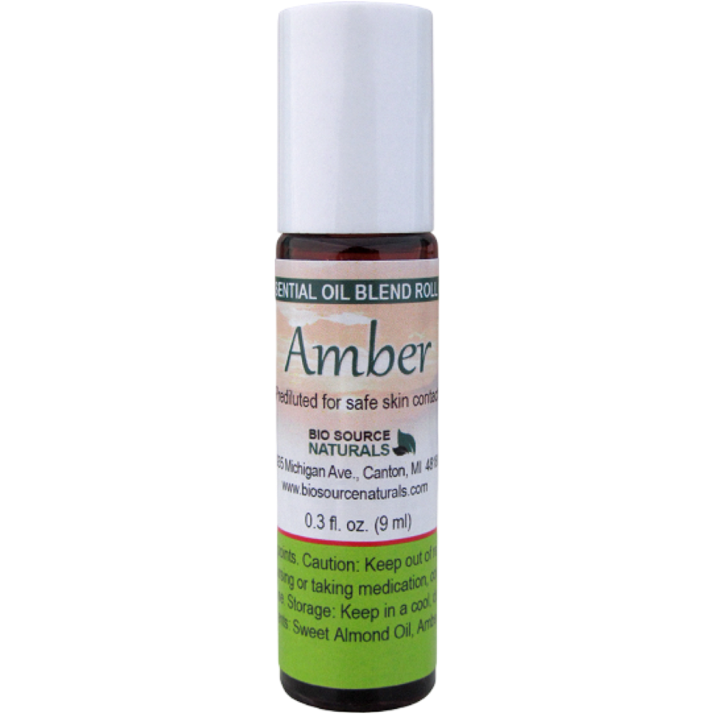 Amber Resin Oil Roll-On - 0.3 fl oz (9 ml) Amber Glass Roll-On Bottle with Stainless Steel Roller Ball and Cap and Free Affirmation Digital Card