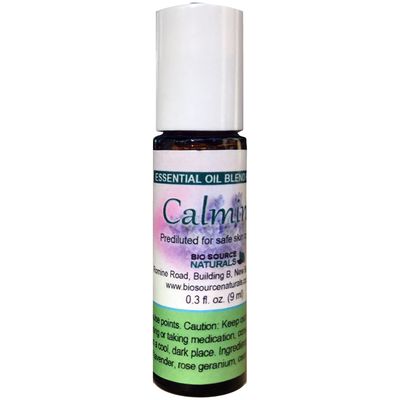 Calming Essential Oil Blend Roll-On - 0.3 fl oz (9 ml) Amber Glass Roll-On Bottle with Stainless Steel Roller Ball and Cap