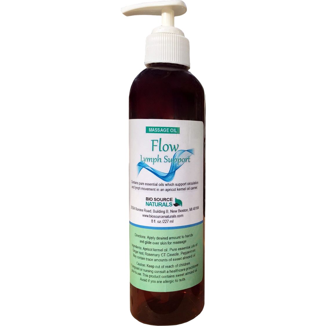 Flow – Lymph Support Massage Oil Bottle – Topical Aromatherapy for Lymphatic Self-Care &amp; Circulation Support