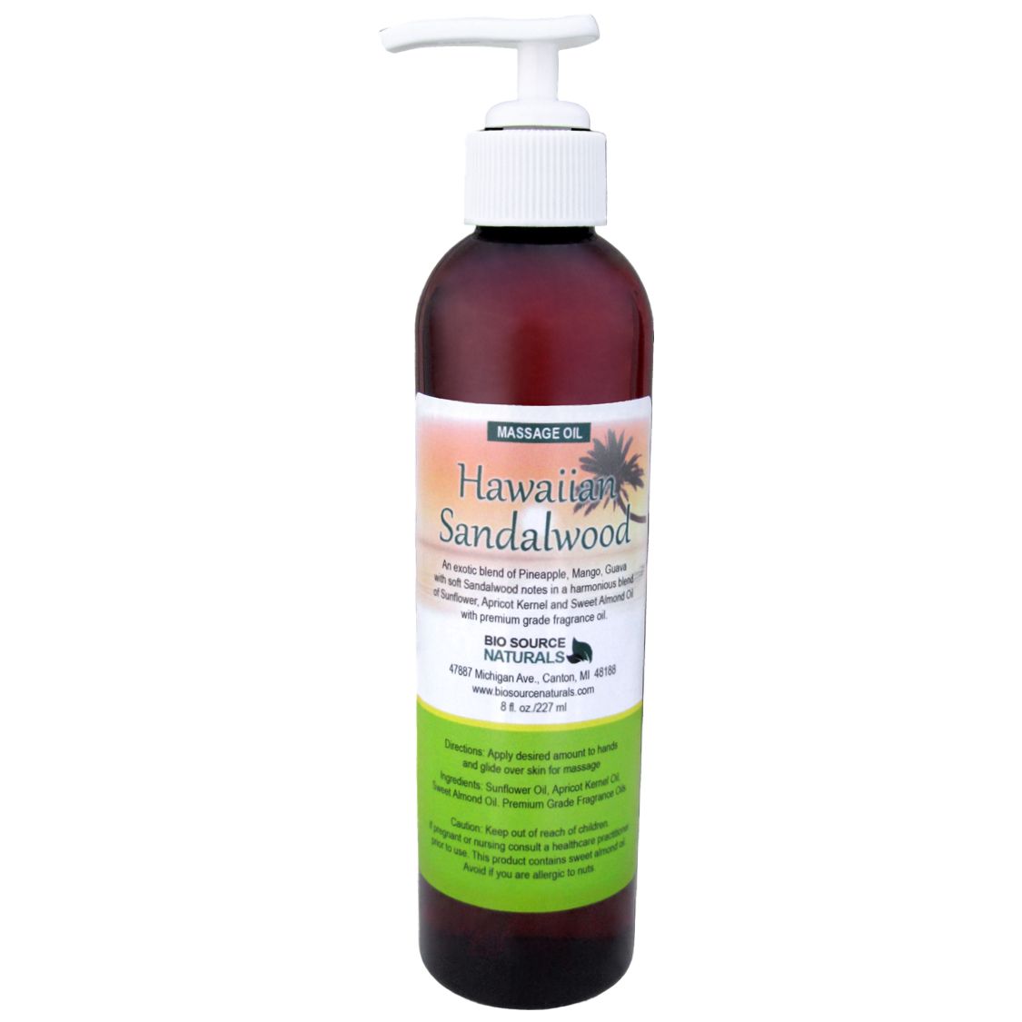 Hawaiian Sandalwood Massage Oil 8 fl oz (227 ml)