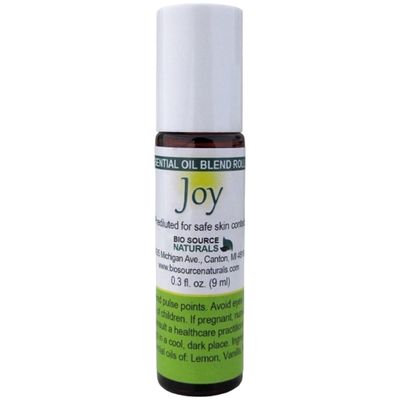 Joy Essential Oil Blend Roll-On - 0.3 fl oz (9 ml) Amber Glass Roll-On Bottle with Stainless Steel Roller Ball and Cap
