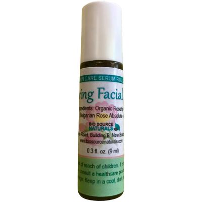 Restoring Facial Serum Roll-On - 0.3 fl oz (9 ml) Amber Glass Roll-On Bottle with Stainless Steel Roller Ball and Cap