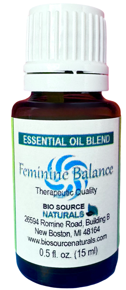 Feminine Balance Essential Oil Blend Bottle – Topical Aromatherapy for Emotional Calm, Monthly Cycle Support &amp; Well-Being