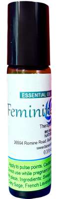 Feminine Balance Essential Oil Blend Roll-On Bottle – Topical Aromatherapy for Emotional Calm, Monthly Cycle Support &amp; Well-B