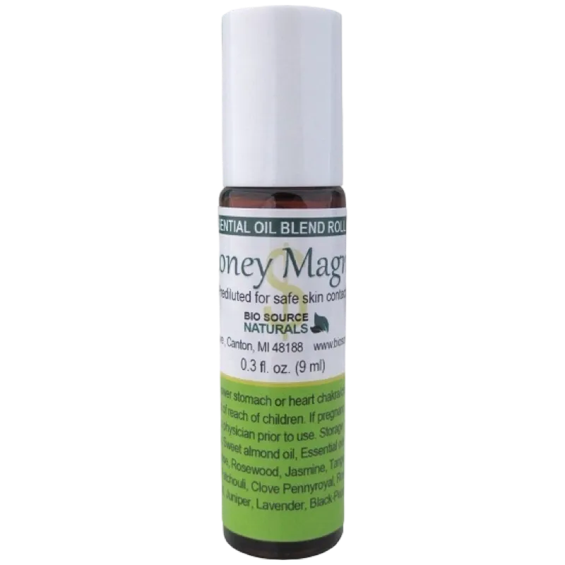 Money Magnet Essential Oil Blend Roll-On - 0.3 fl oz (9 ml) Amber Glass Roll-On Bottle with Stainless Steel Roller Ball and Cap