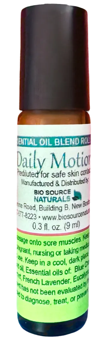 Daily Motion Roll-On – Pre-Diluted Essential Oil Blend for Muscle Fatigue &amp; Soreness – BioSource Naturals