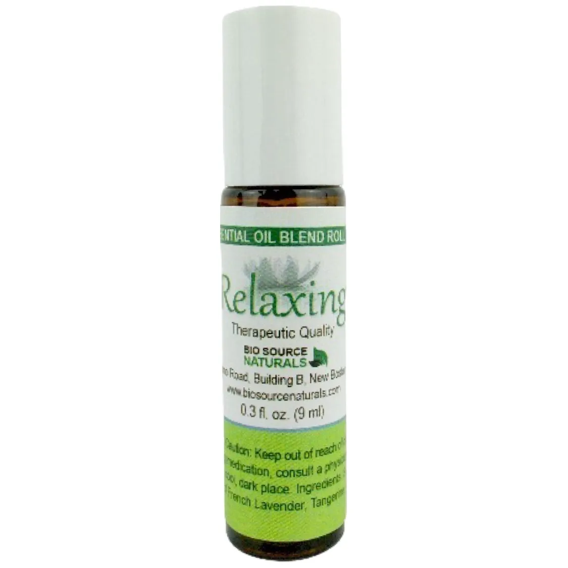 Relaxing Essential Oil Blend Roll-On - 0.3 fl oz (9 ml) Amber Glass Roll-On Bottle with Stainless Steel Roller Ball and Cap