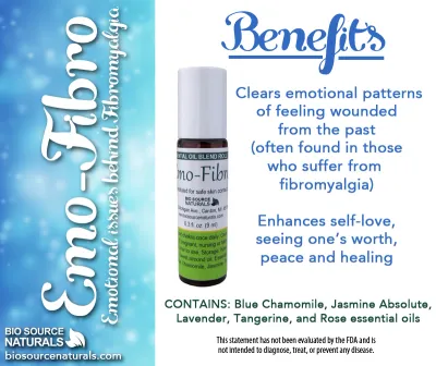 Emo-Fibro Essential Oil Blend - 0.3 fl oz (9 ml) Amber Glass Roll-On Bottle with Stainless Steel Roller Ball and Cap