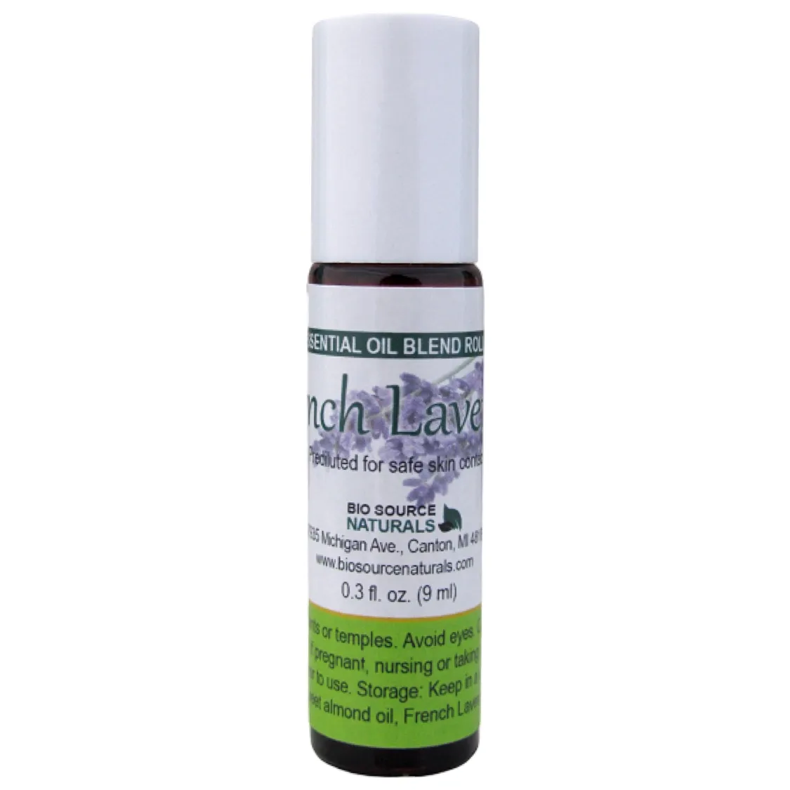 French Lavender Pure Essential Oil Roll-On - 0.3 fl oz (9 ml) Amber Glass Roll-On Bottle with Stainless Steel Roller Ball and Cap