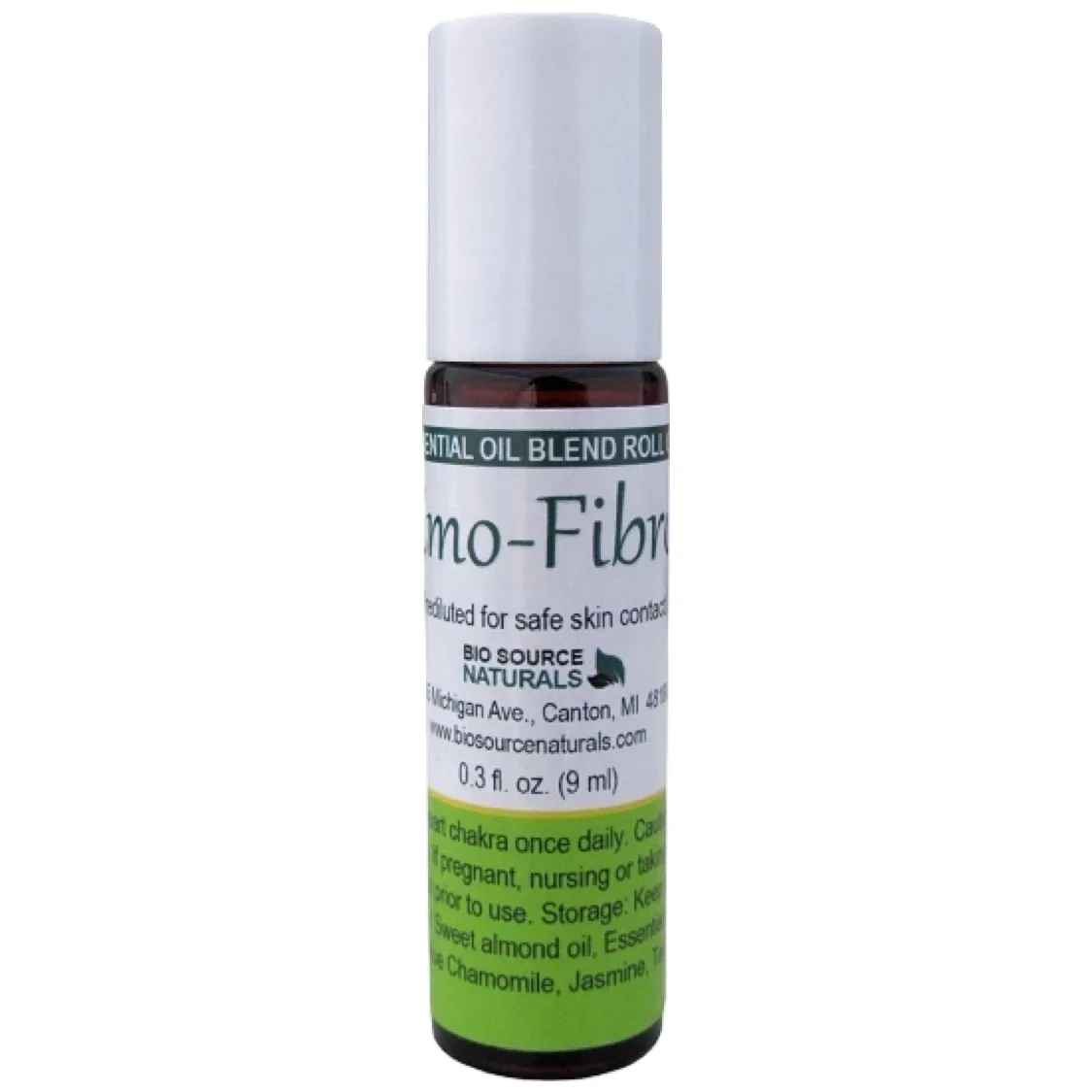 Emo-Fibro Essential Oil Blend - 0.3 fl oz (9 ml) Amber Glass Roll-On Bottle with Stainless Steel Roller Ball and Cap