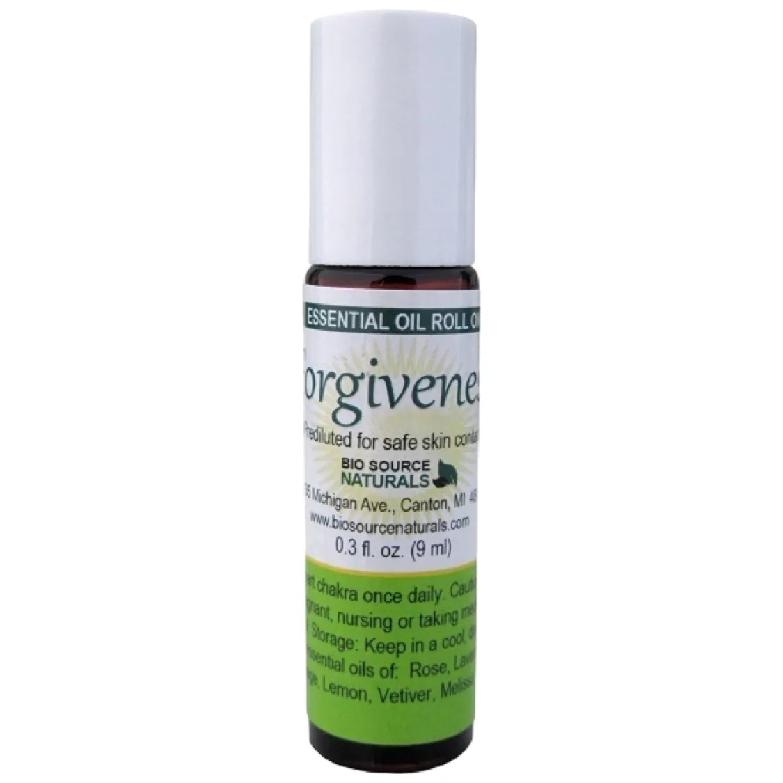 Forgiveness Essential Oil Blend Roll-On - 0.3 fl oz (9 ml) Amber Glass Roll-On Bottle with Stainless Steel Roller Ball and Cap