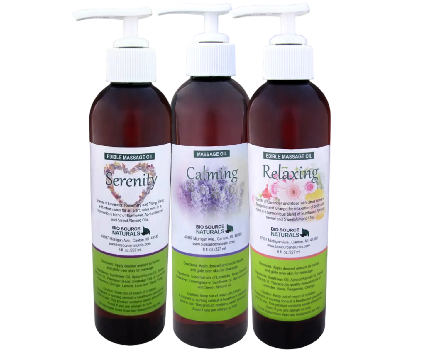 Emotional Wellness Massage Oil Package, each 8 fl oz (227 ml) (3 Pack)