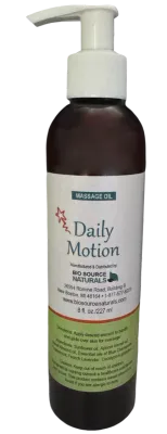 Daily Motion Massage Oil Bottle – Topical Aromatherapy for Sore Muscles, Tension & Daily Motion Support