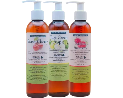 Fruity Kissable Massage Oil Collection 8 fl oz (227 ml)  3 Pack
