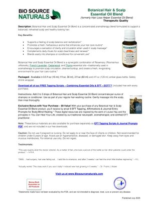 Botanical Hair &amp; Scalp Essential Oil Blend Product Bulletin – BioSource Naturals
