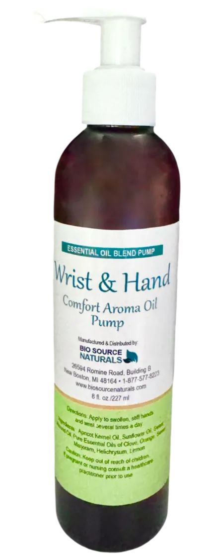 Wrist and Hand Comfort Aroma Essential Oil Blend Pump | Includes 12 EFT Tapping Scripts, Affirmations &amp; Journal Prompts for Body-Mind Healing
