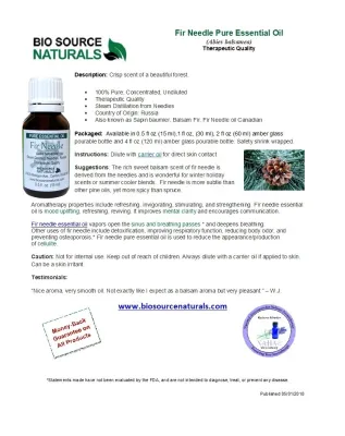 Fir Needle Pure Essential Oil with Analysis Report & Free Affirmation Digital Card