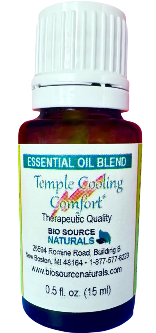 Temple Cooling Comfort Essential Oil Blend – Multiple Sizes | Includes 12 EFT Tapping Scripts, Affirmations &amp; Journal Prompts for Body-Mind Healing
