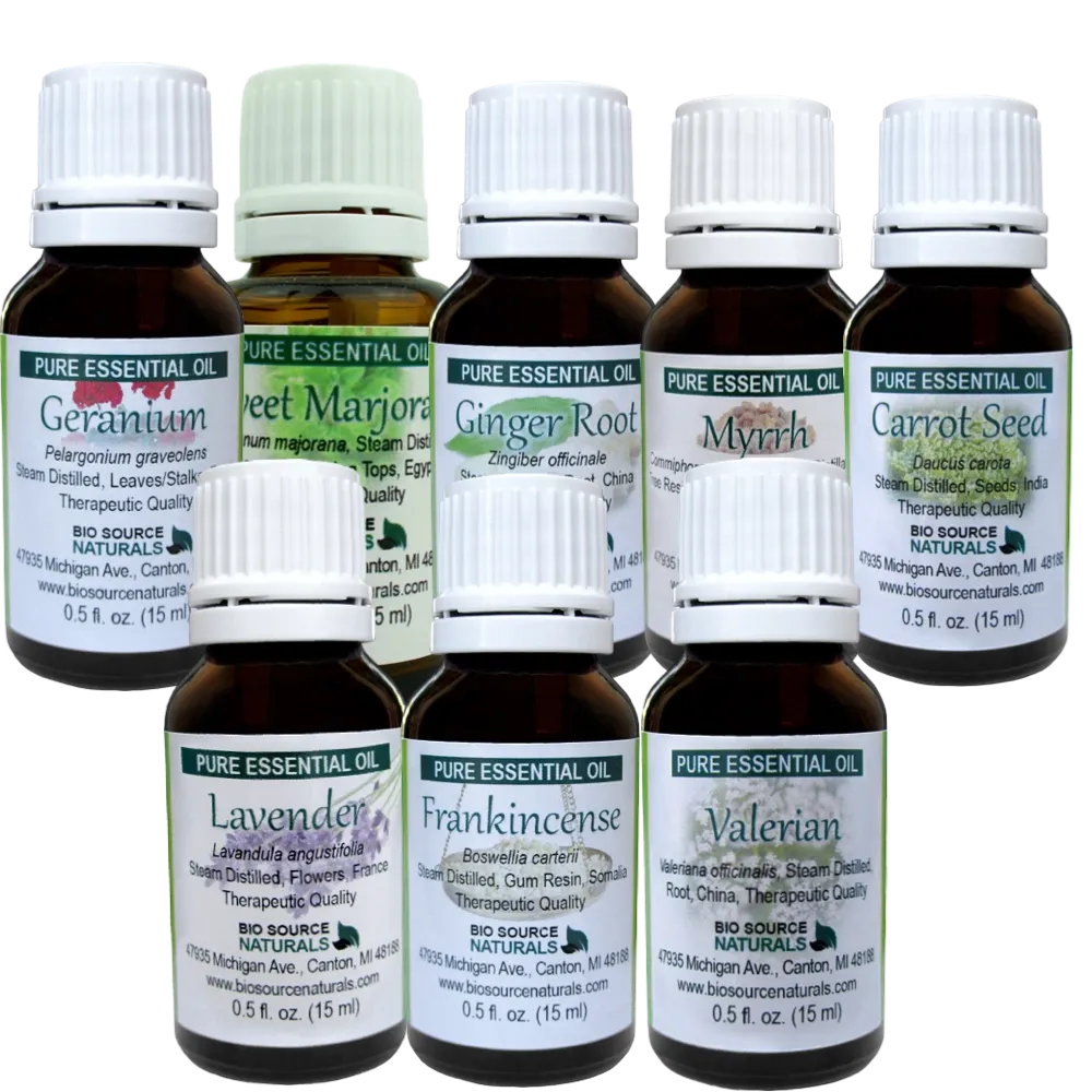 Dog Care Set of 8 Pure Essential Oils, 0.5 oz (15 ml) Each