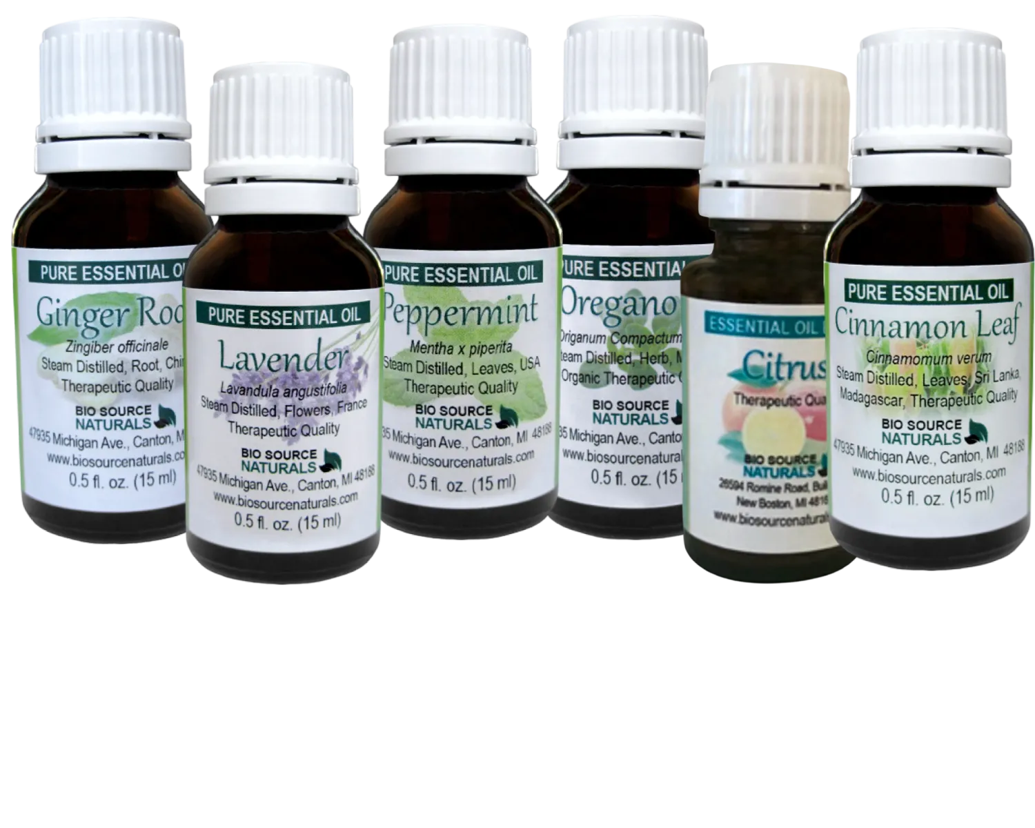 Diffuser Specialty Package for Set of 8 Essential Oils (15 ml/ 0.5 oz) Bottles