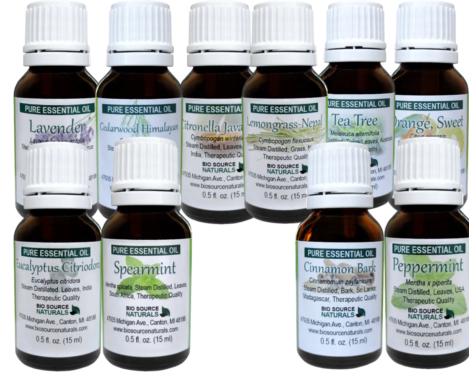 10 Pure Essential Oils to Help Repel Insects - Specially Priced Set (10) 15 ml Bottles - Plus! Free Download 10 Essential Oil Recipes for Gardening