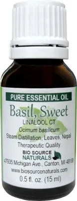 Basil (Sweet) Pure Essential Oil - Linalool CT - Analysis Report