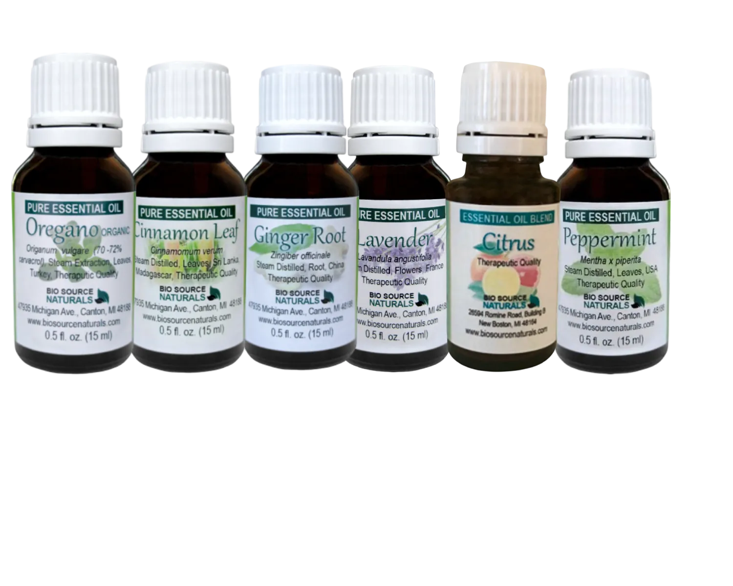 Best Pure Essential Oils to Diffuse Collection - Set of 6 (0.5 oz (15ml) Bottles)