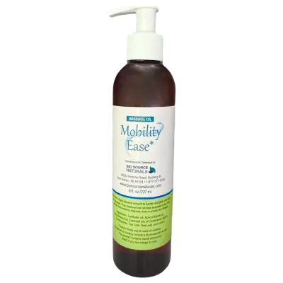 Mobility Ease Massage Oil Bottle – Topical Aromatherapy for Joint &amp; Muscle Comfort After Physical Activity